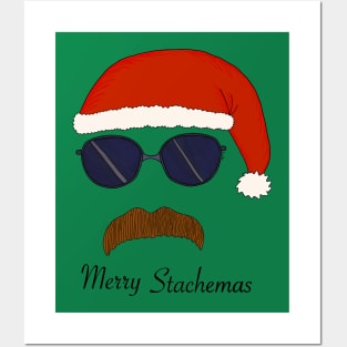 Merry Stachemas - Santa Hat Mustache Posters and Art